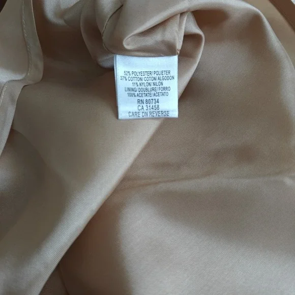 BCBGMAXAZRIA‎ Peach Pink Beige Jacquard Brocade Skirt Lined Metallic Floral Sz S - Picture 8 of 9